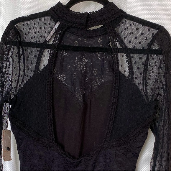 Free People “Karlton” Lace Cut Out Dress in Black - Picture 4 of 7